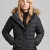 Faux Fur Hooded Longline Light Padded Puffer Coat
