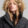 Faux Fur Hooded Longline Light Padded Puffer Coat