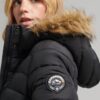 Faux Fur Hooded Longline Light Padded Puffer Coat