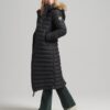 Faux Fur Hooded Longline Light Padded Puffer Coat