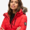 Faux Fur Hooded Mid Length Puffer Jacket
