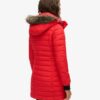 Faux Fur Hooded Mid Length Puffer Jacket