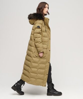 Faux Fur Hooded Parka Longline Coat