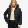 Faux Fur Short Hooded Puffer Jacket