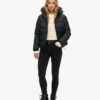 Faux Fur Short Hooded Puffer Jacket