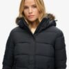 Faux Fur Short Hooded Puffer Jacket