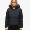 Faux Fur Short Hooded Puffer Jacket