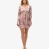 Flare Sleeve Jacquard Mini Dress