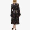 Flare Sleeved Jacquard Midi Dress