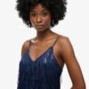 Fringe V Neck Cami Mini Dress