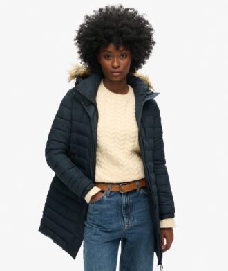 Fuji Hooded Mid Length Puffer Coat