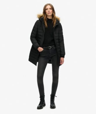 Fuji Hooded Mid Length Puffer Coat