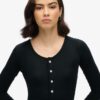 Half Button Midi Dress