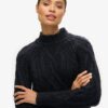 High Neck Cable Knit Jumper