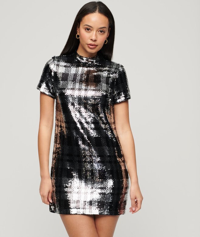 High Neck Sequin T-Shirt Dress High Neck Sequin T-Shirt Dress