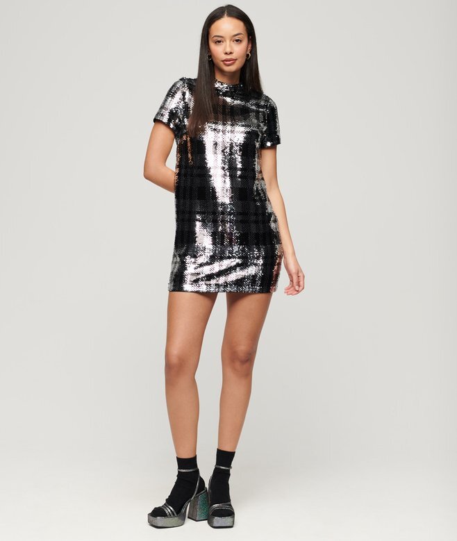 High Neck Sequin T-Shirt Dress High Neck Sequin T-Shirt Dress