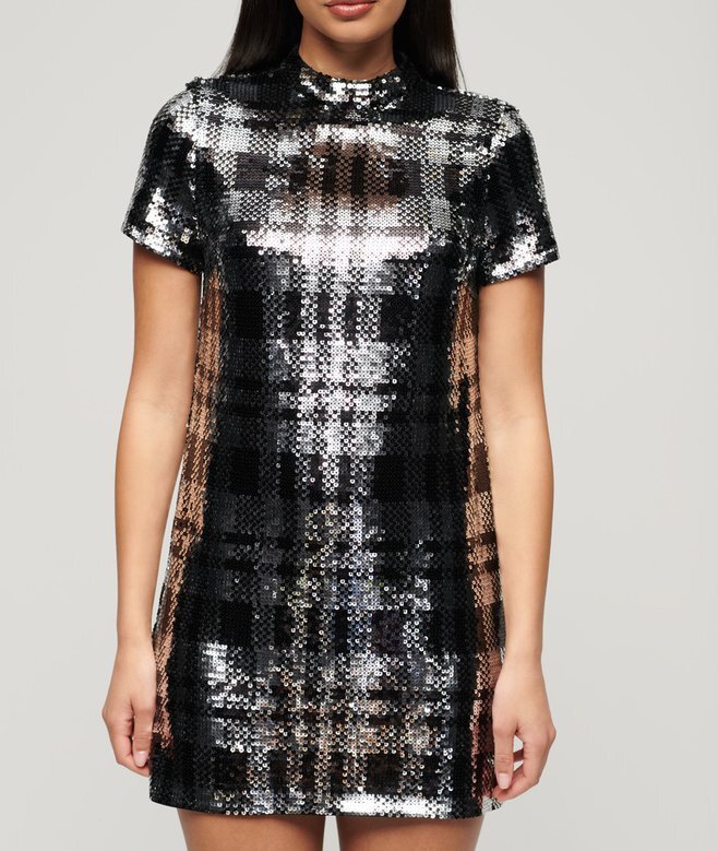 High Neck Sequin T-Shirt Dress High Neck Sequin T-Shirt Dress