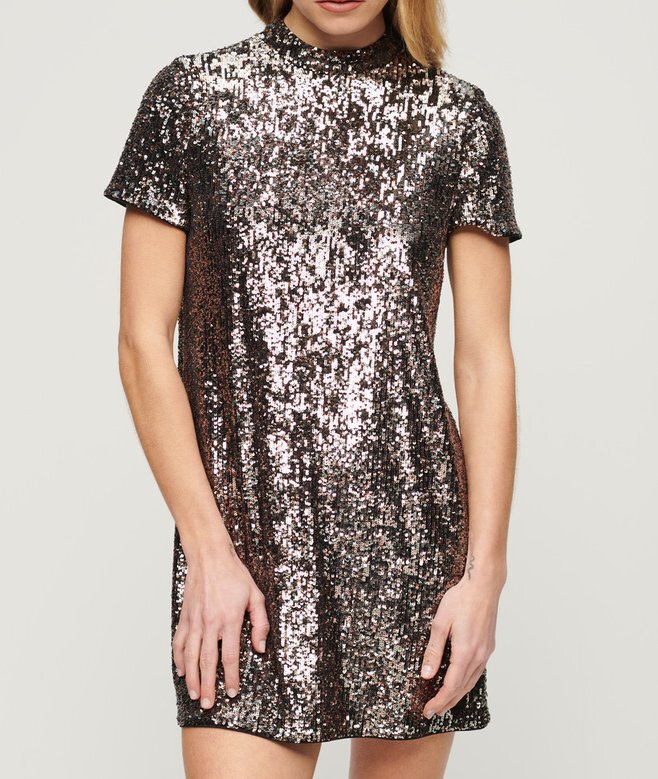 High Neck Sequin T-Shirt Dress High Neck Sequin T-Shirt Dress