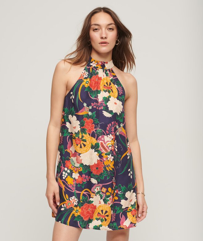 High Neck Sleeveless Mini Dress High Neck Sleeveless Mini Dress
