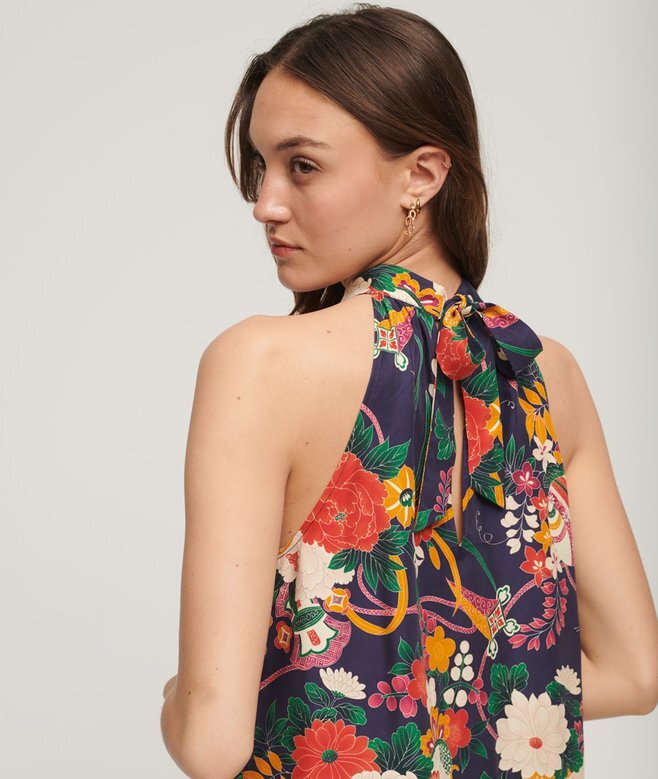 High Neck Sleeveless Mini Dress High Neck Sleeveless Mini Dress