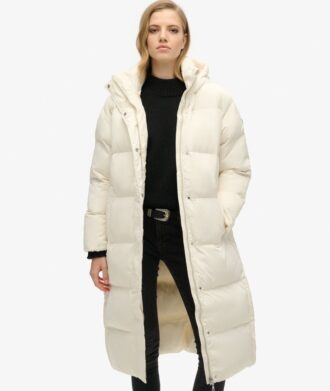 hooded longline puffer coat 1 3 330x391 - Hooded Longline Puffer Coat