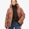 Hooded Mid Length Sports Puffer Jacket