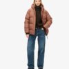 Hooded Mid Length Sports Puffer Jacket