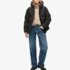 Hooded Mid Length Sports Puffer Jacket