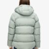 Hooded Mid Length Sports Puffer Jacket