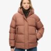Hooded Mid Length Sports Puffer Jacket