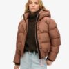 Hooded Sports Puffer Bomber Jacket