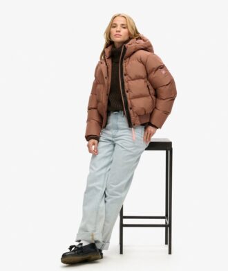 Hooded Sports Puffer Bomber Jacket