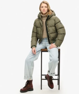 Hooded Sports Puffer Bomber Jacket