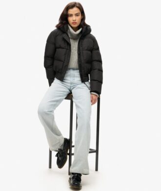 Hooded Sports Puffer Bomber Jacket