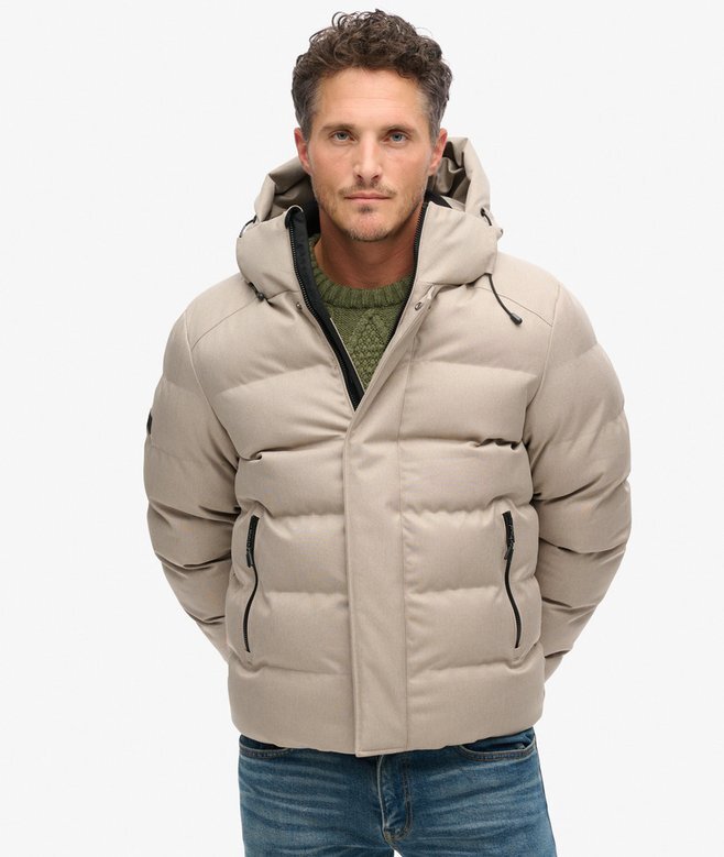 Hooded Tweed Sports Puffer Jacket Hooded Tweed Sports Puffer Jacket