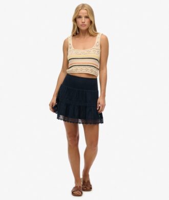 Ibiza Lace Mix Mini Skirt