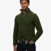 Jacob Cable Knit Half Zip Jumper