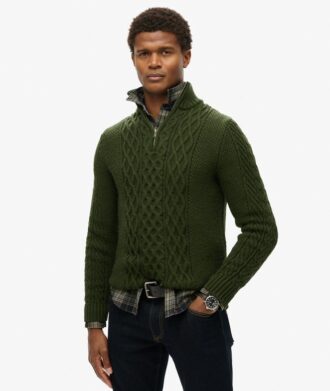 Jacob Cable Knit Half Zip Jumper