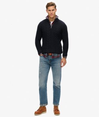 Jacob Cable Knit Half Zip Jumper