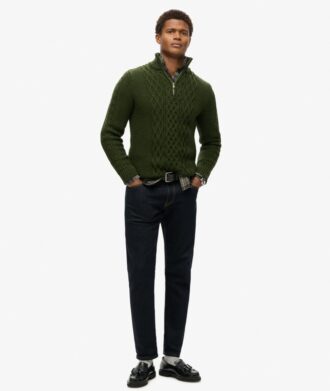 Jacob Cable Knit Half Zip Jumper