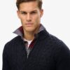 Jacob Cable Knit Half Zip Jumper