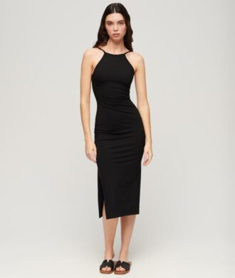 Jersey Lace Back Midi Dress