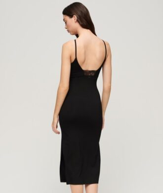 Jersey Lace Back Midi Dress