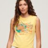 La Vintage Logo Graphic Slim Vest Top