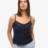 Lace Button Through Cami Top