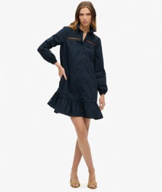 Lace Mix Shirt Dress
