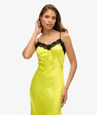 Lace Satin Midi Dress