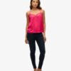 Lace Trim Satin Cami Top