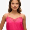 Lace Trim Satin Cami Top