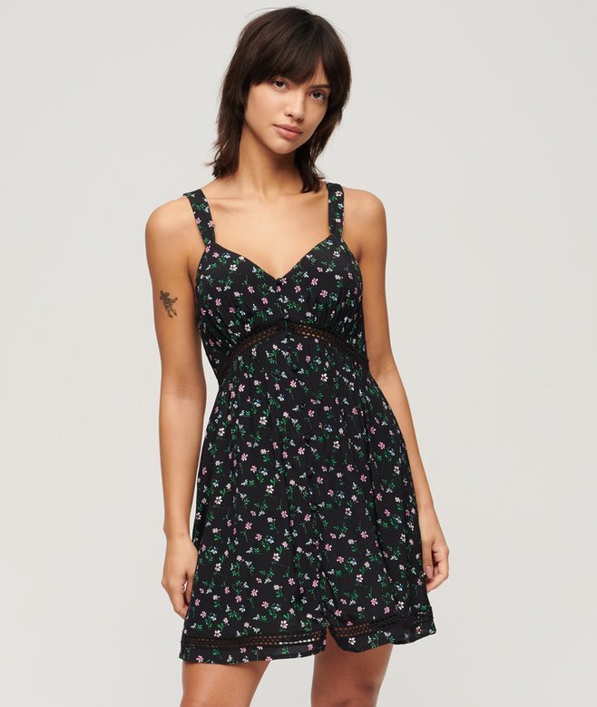 Lace Trim V-Neck Cami Dress Lace Trim V-Neck Cami Dress